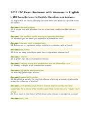 2022 LTO Exam Reviewer with Answers in English .